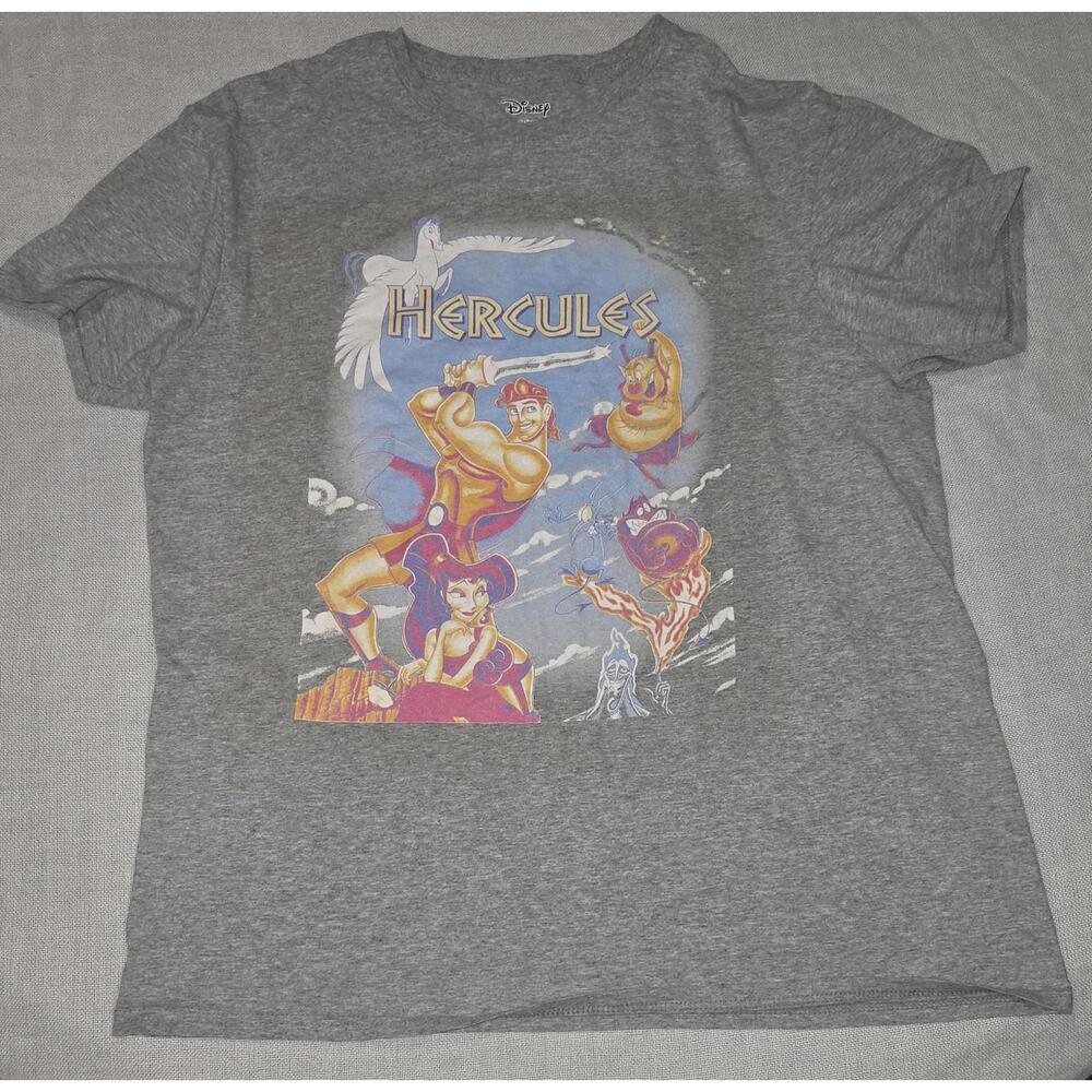 Disney Hercules Graphic T-Shirt Gray Sz L